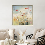 Paragon Blooms in the Meadow I Blue 38 X 38 X 3 Wall Art