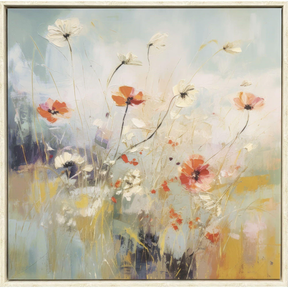 Paragon Blooms in the Meadow II Blue 38 X 38 X 3 Wall Art