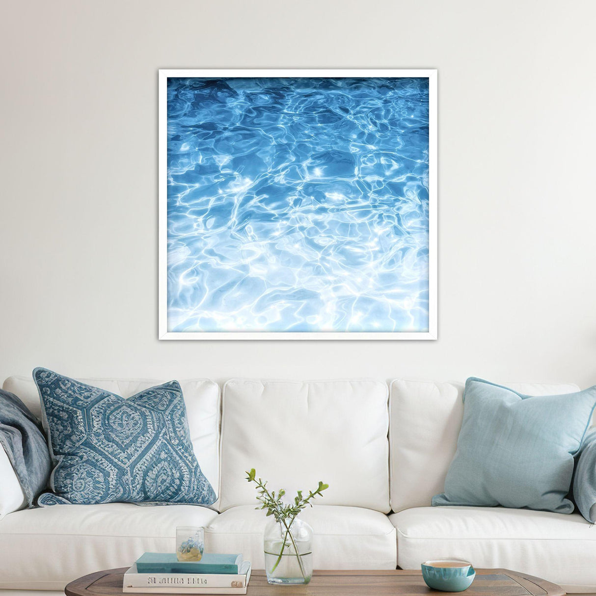 Paragon Turquoise Ocean Blue 38 X 38 X 3 Wall Art