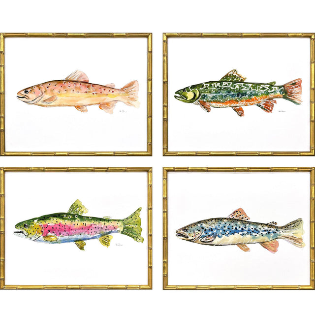Paragon Colorful Trout S/4 Green 17 X 21 X 2 Wall Art