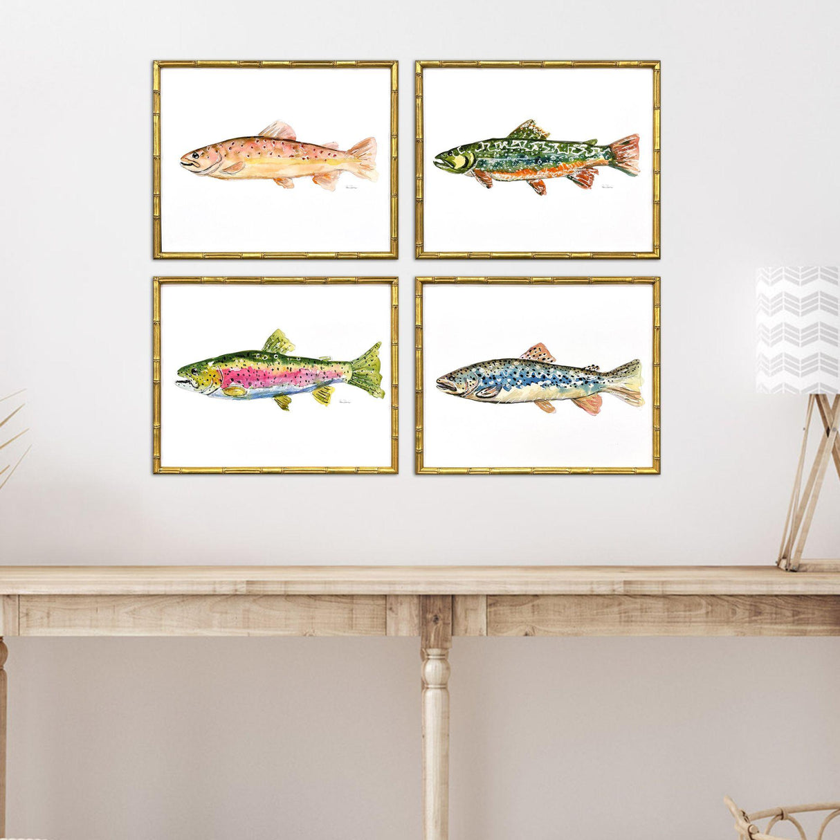Paragon Colorful Trout S/4 Green 17 X 21 X 2 Wall Art