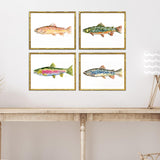 Paragon Colorful Trout S/4 Green 17 X 21 X 2 Wall Art