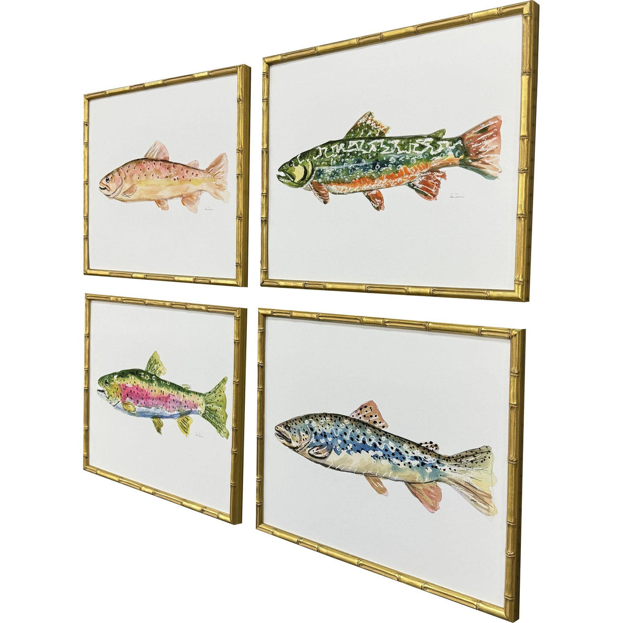 Paragon Colorful Trout S/4 Green 17 X 21 X 2 Wall Art