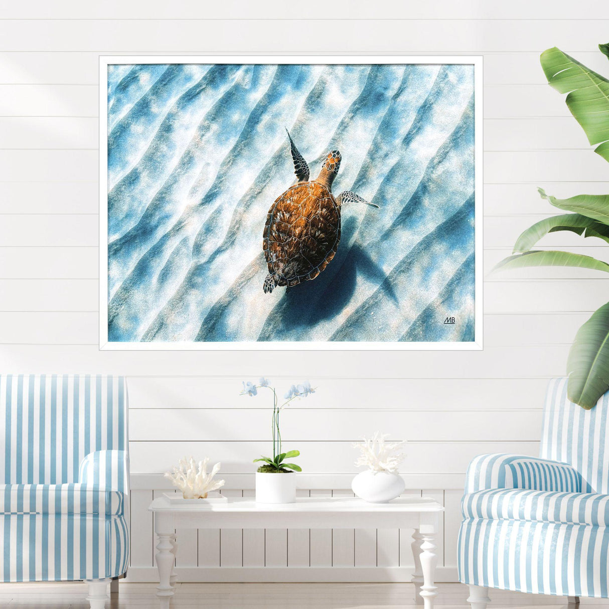 Paragon Sandbar Sea Turtle Blue 38 X 50 X 3 Wall Art
