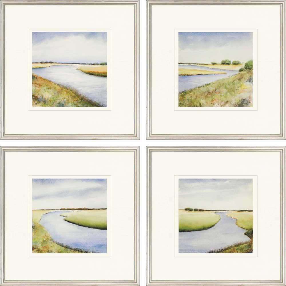 Paragon Marsh S/4 Blue 20 X 20 X 1 Wall Art