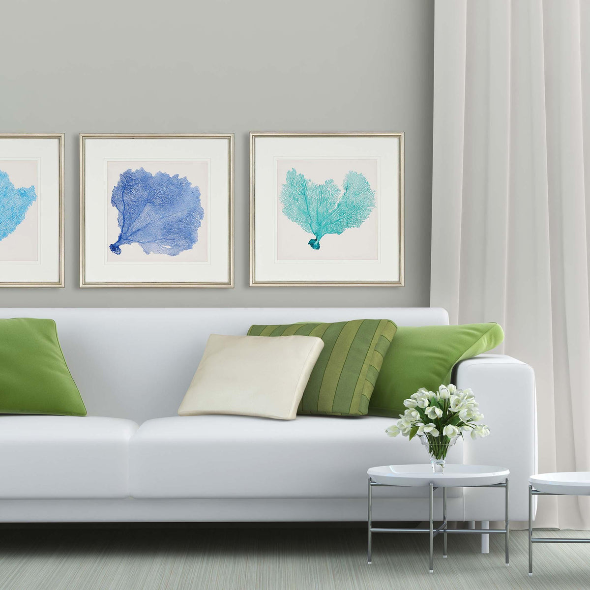 Paragon Sea Fan II S/3 Blue 24 X 24 X 1 Wall Art