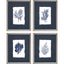 Paragon Coral on Grasscloth S/4 Blue 13 X 10 X 1 Wall Art