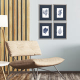 Paragon Coral on Grasscloth S/4 Blue 13 X 10 X 1 Wall Art