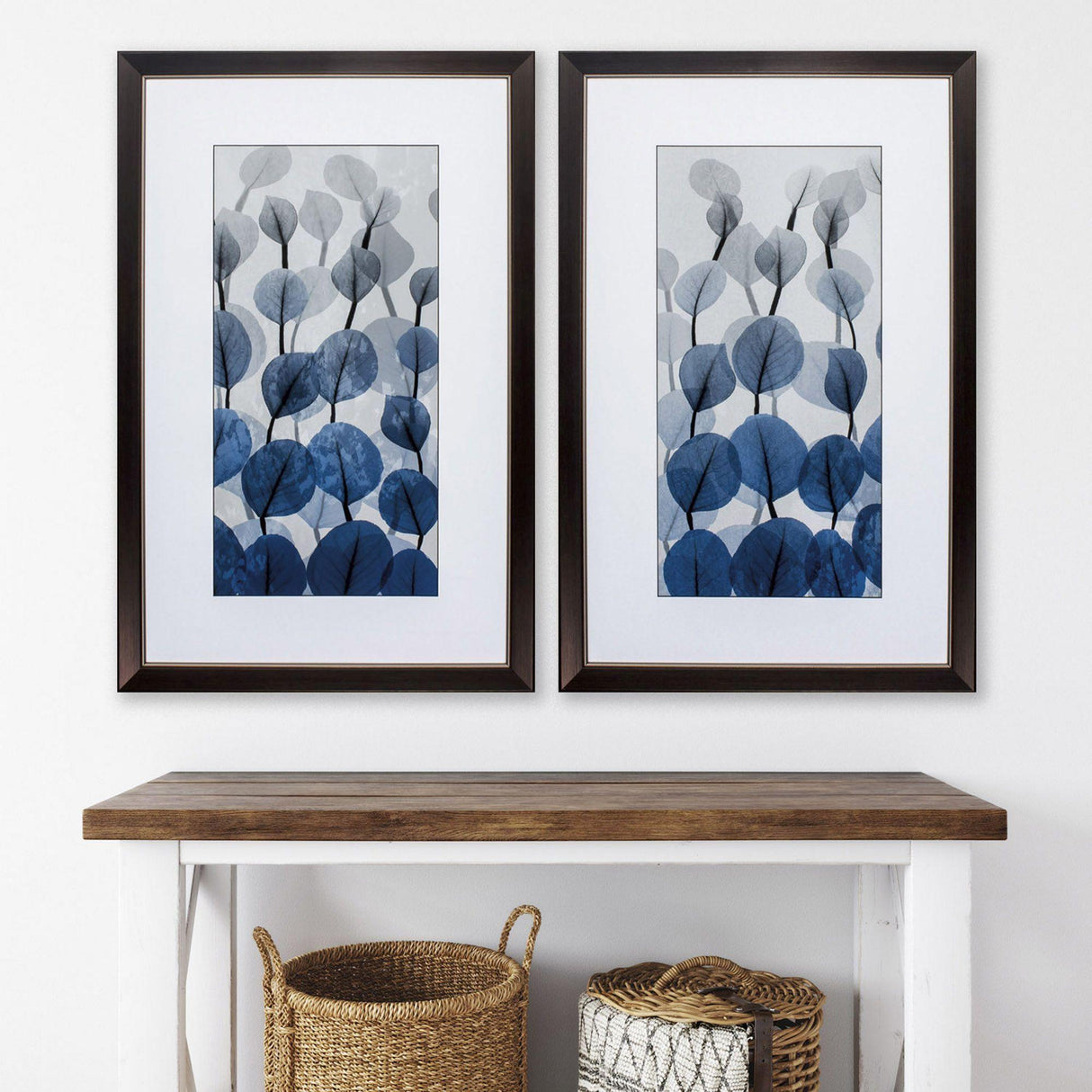 Paragon Blue Leaves S/2 Blue 34 X 22 X 1 Wall Art