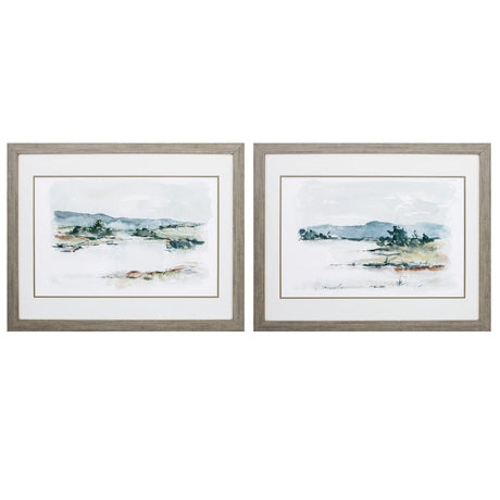 Paragon Overcast Lake Study S/2 Green 25 X 31 X 2 Wall Art