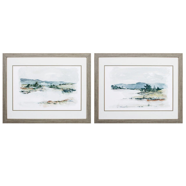 Paragon Overcast Lake Study S/2 Green 25 X 31 X 2 Wall Art