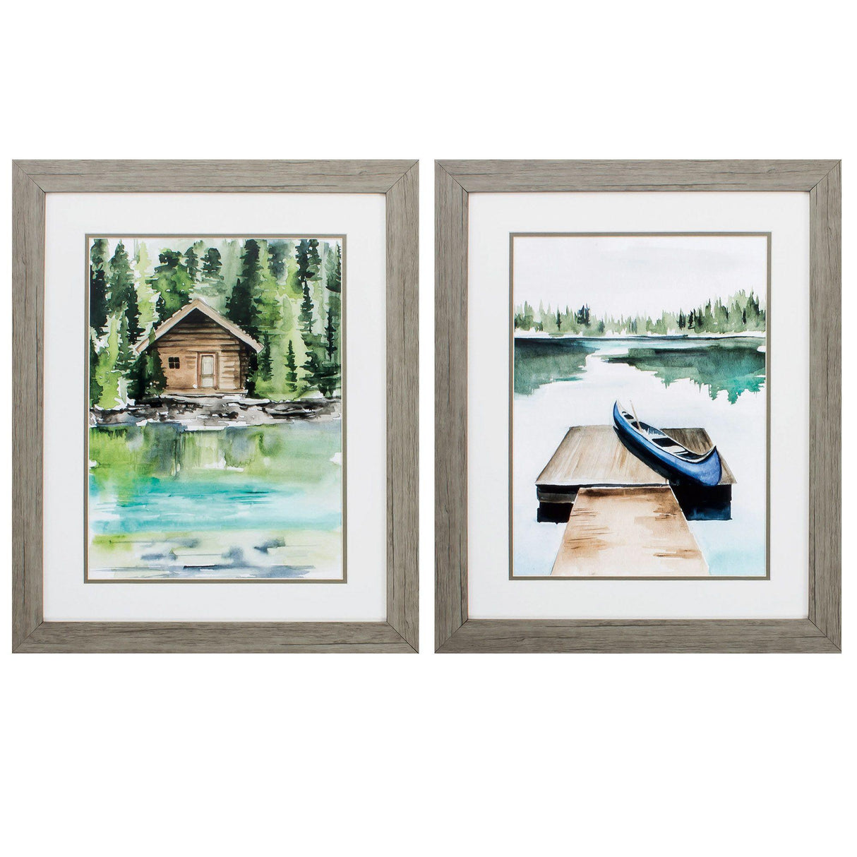 Paragon Lake Views S/2 Green 23 X 19 X 2 Wall Art