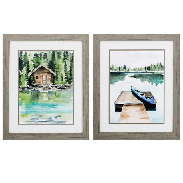 Paragon Lake Views S/2 Green 23 X 19 X 2 Wall Art