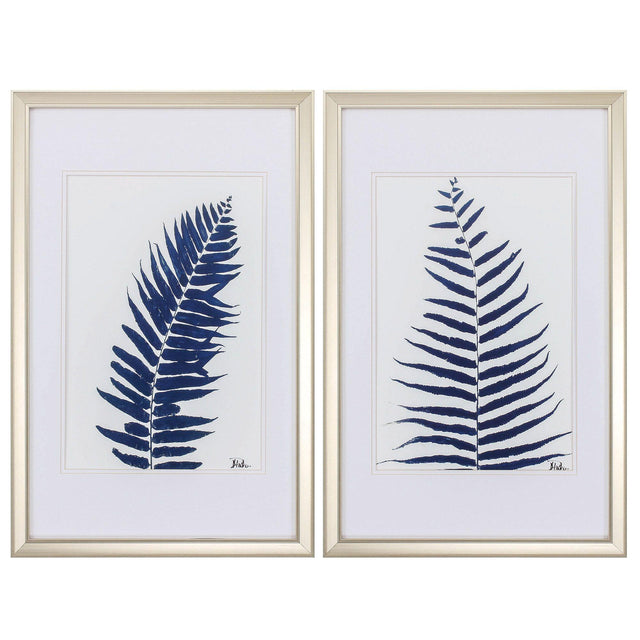 Paragon Indigo Ferns S/2 Blue 28 X 18 X 1 Wall Art