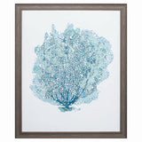 Paragon Aqua Coral on White II Teal 33 X 27 X 1 Wall Art