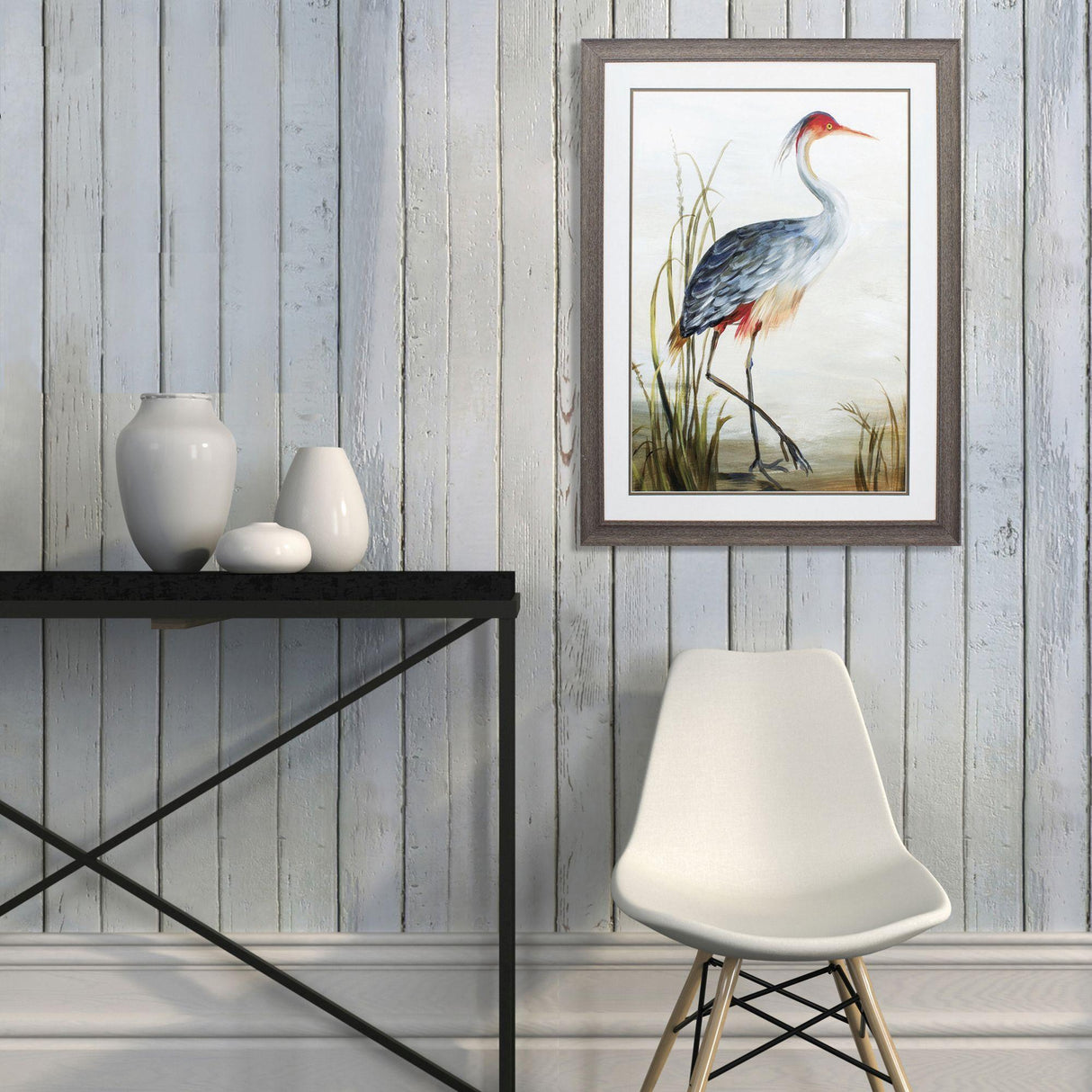 Paragon Gray Heron Blue 36 X 27 X 1 Wall Art