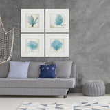 Paragon Blue Coral S/4 Blue 22 X 22 X 2 Wall Art