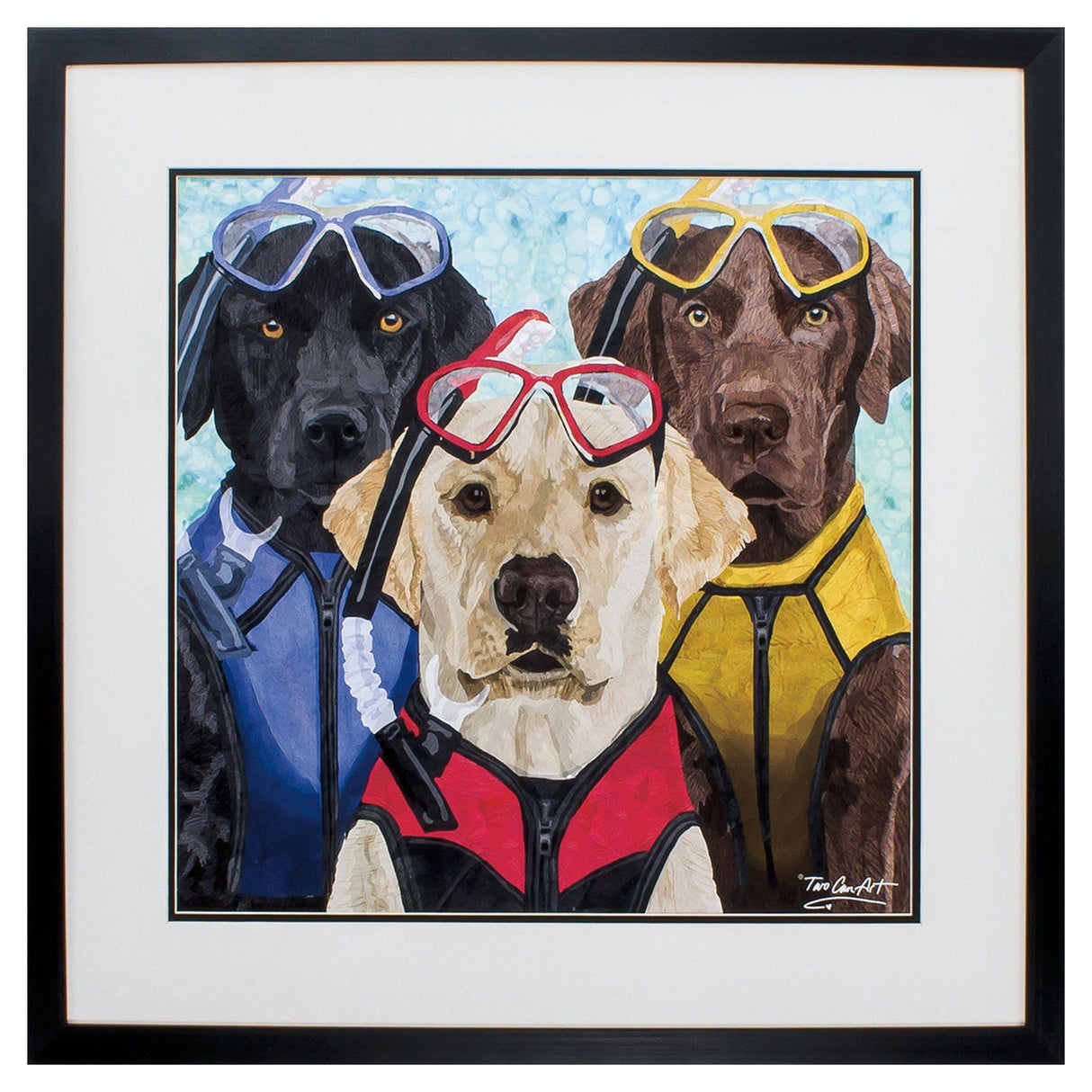 Paragon Scuba Dogs Blue 28 X 28 X 2 Wall Art