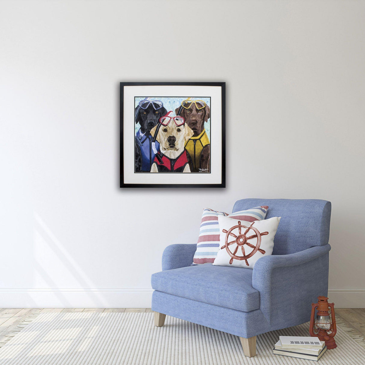 Paragon Scuba Dogs Blue 28 X 28 X 2 Wall Art