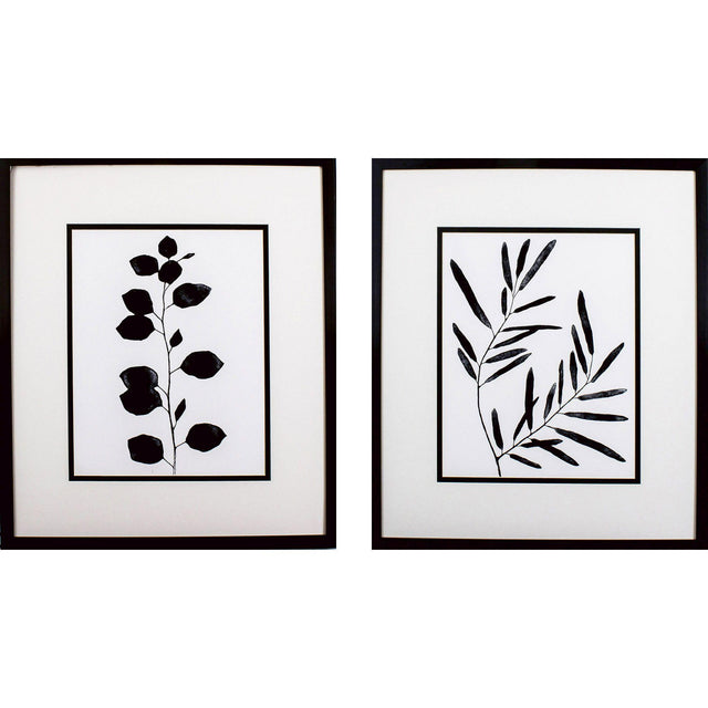 Paragon Leaf Imprint S/2 Black 32 X 28 X 2 Wall Art