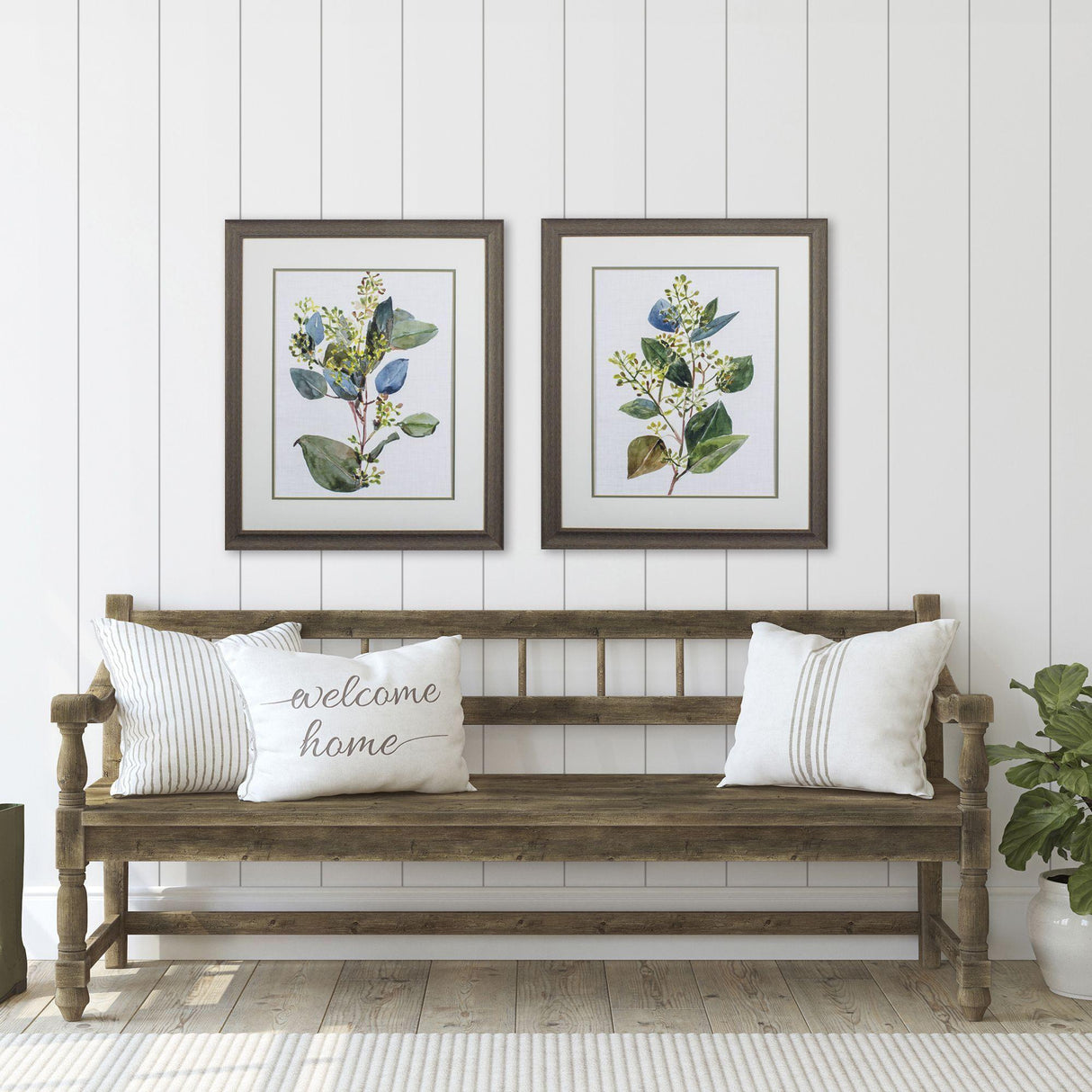 Paragon Seeded Eucalyptus S/2 Green 28 X 24 X 1 Wall Art
