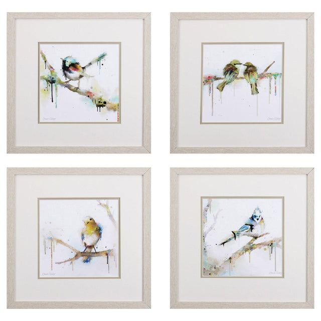 Paragon Birds on Branch S/4 Green 17 X 17 X 1 Wall Art