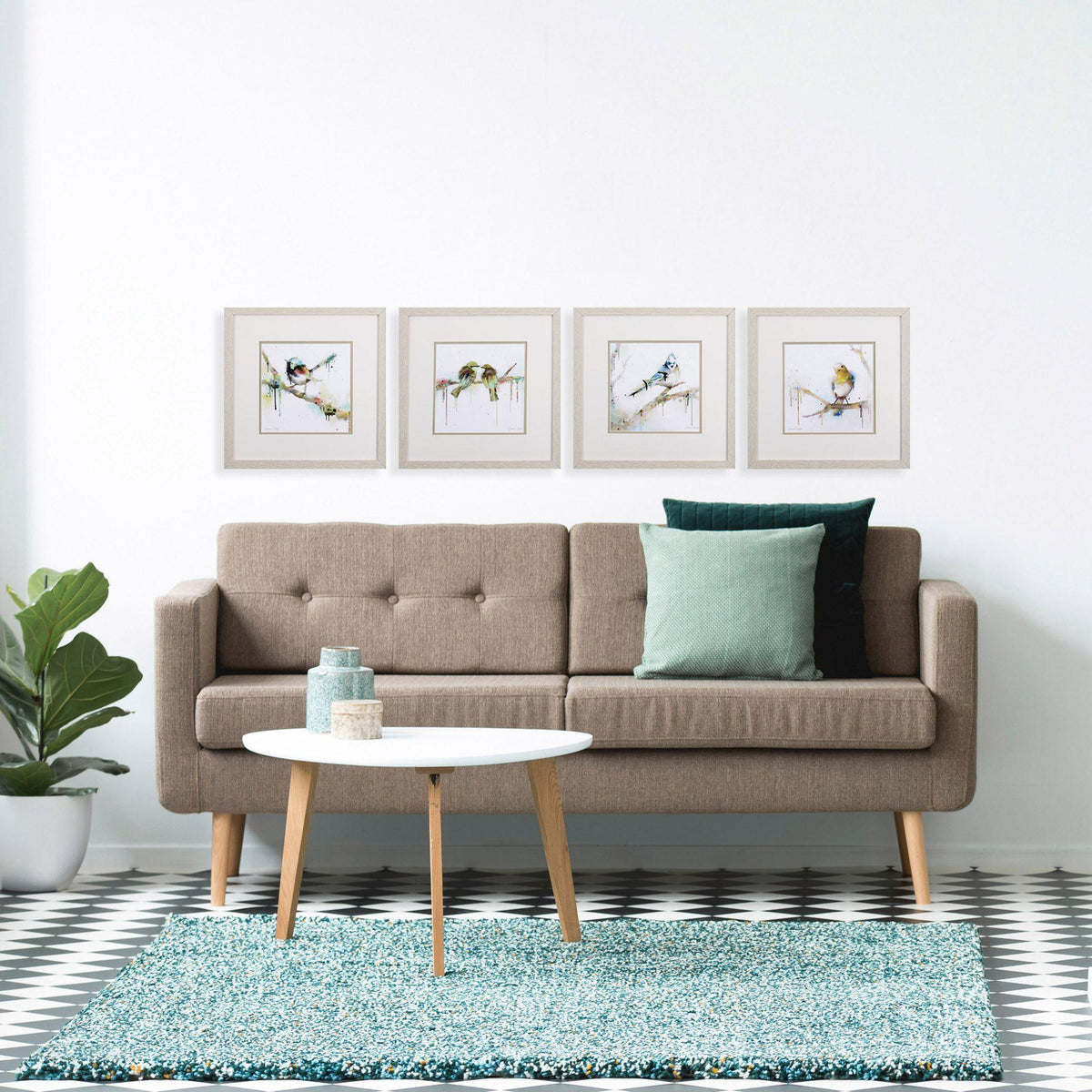 Paragon Birds on Branch S/4 Green 17 X 17 X 1 Wall Art