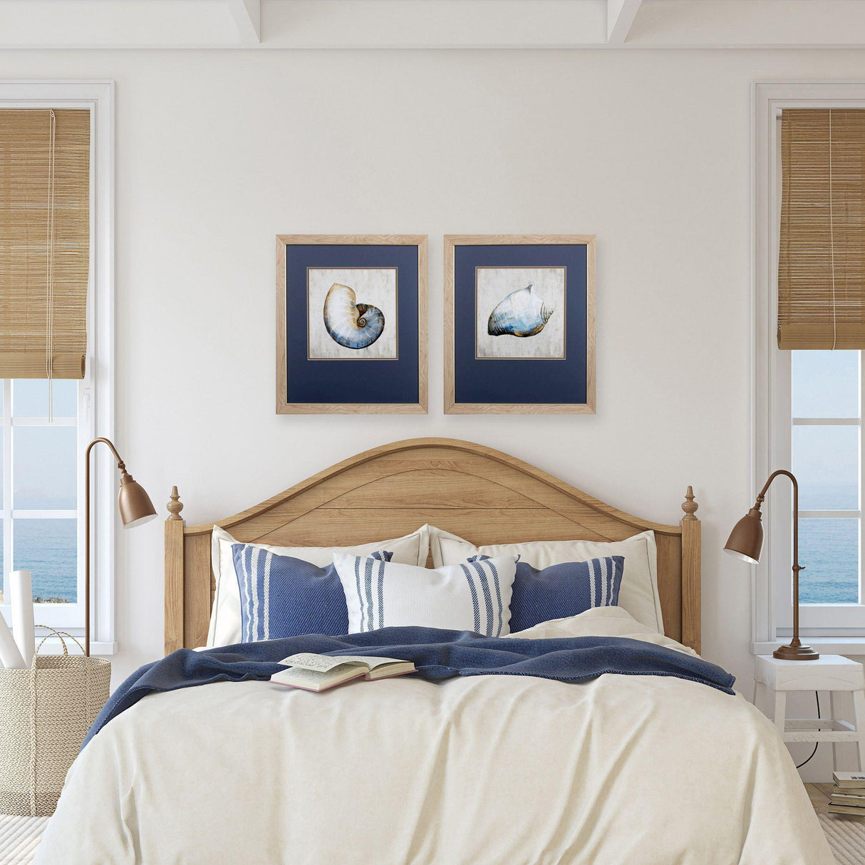 Paragon Simple Shell S/2 Blue 24 X 21 X 1 Wall Art