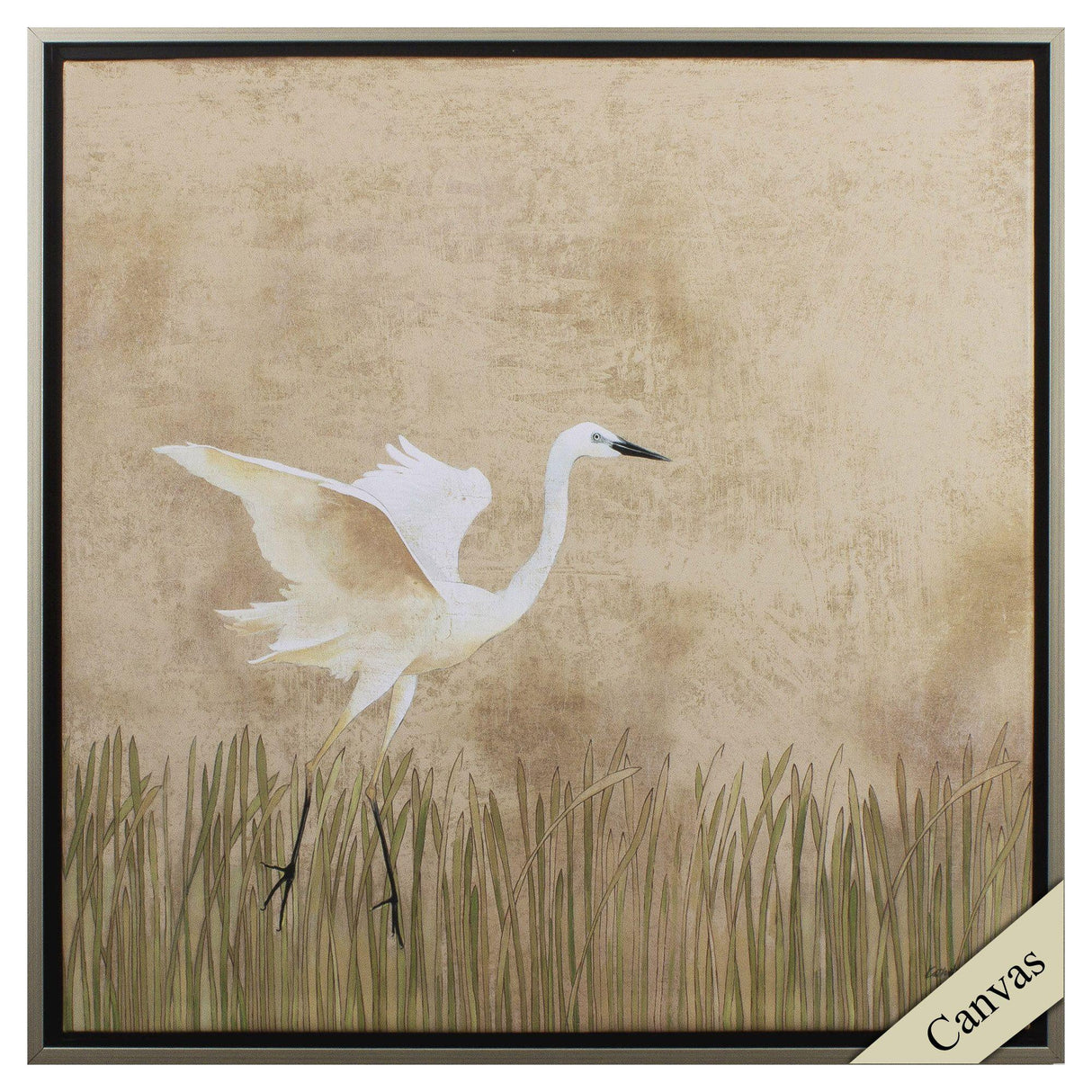 Paragon Egret Alighting I Neutral 30 X 30 X 2 Wall Art
