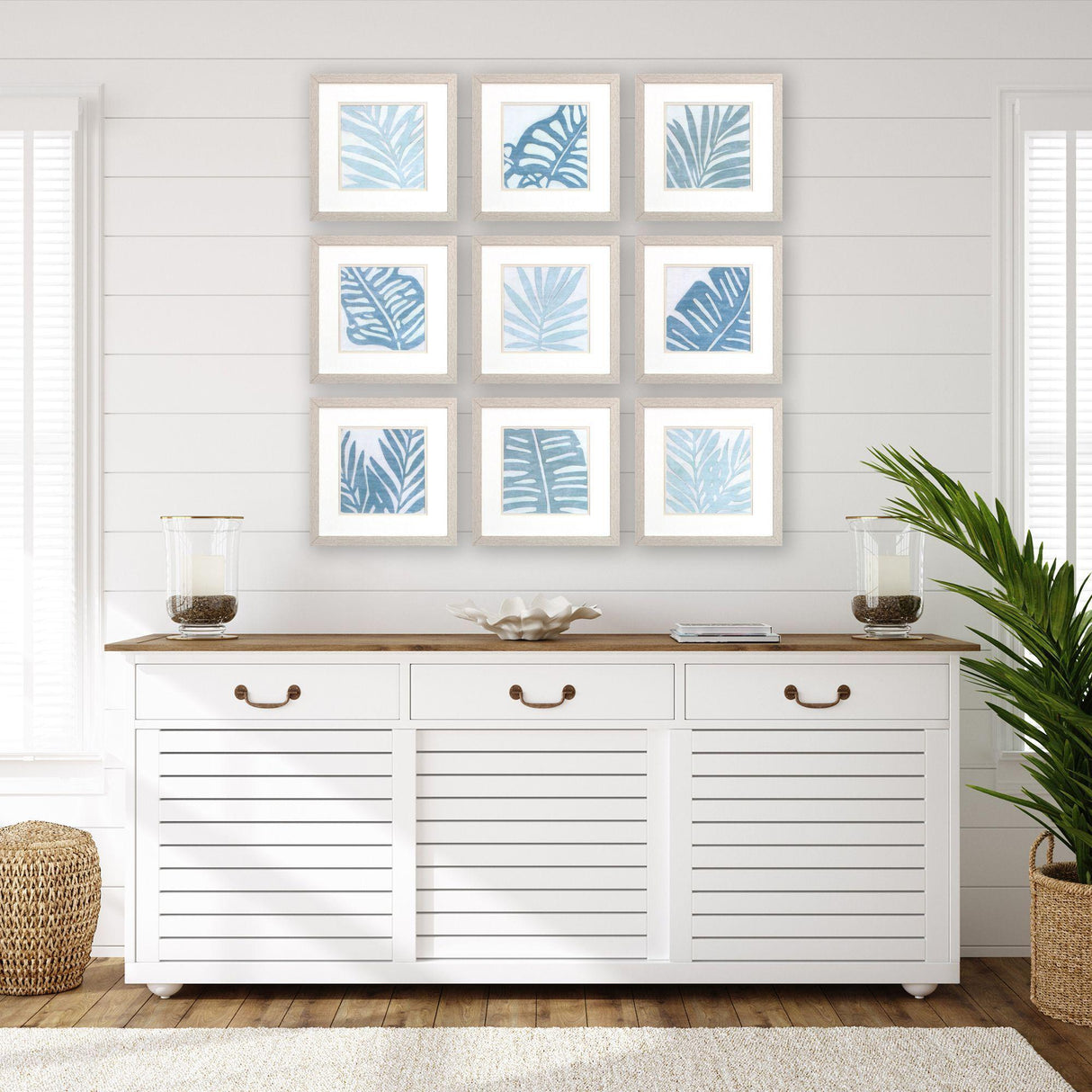 Paragon Spa Palms S/9 Blue 13 X 13 X 1 Wall Art