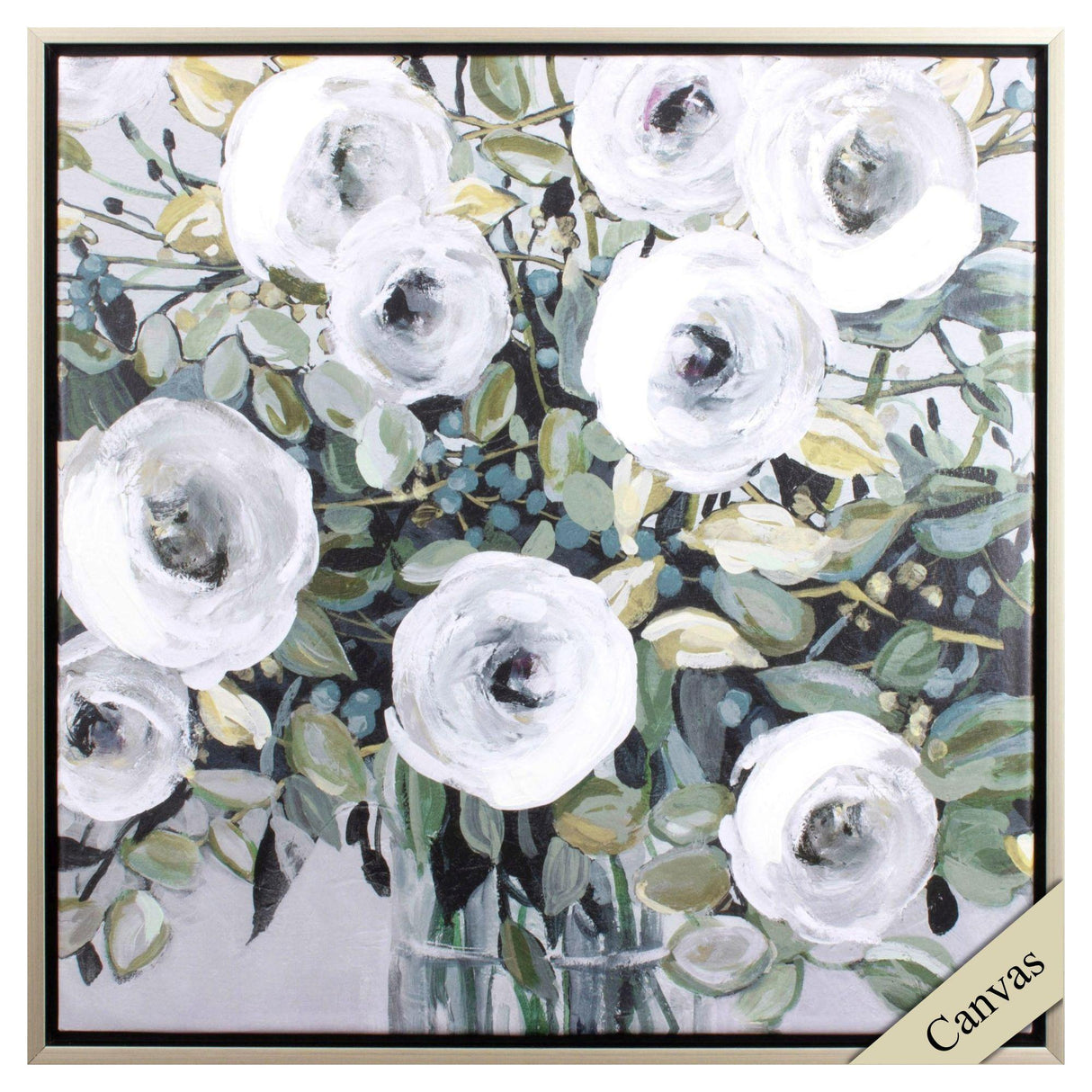 Paragon White Rose Parade Green 30 X 30 X 2 Wall Art