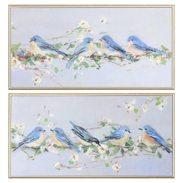 Paragon Chatter Branch S/2 Blue 13 X 25 X 2 Wall Art