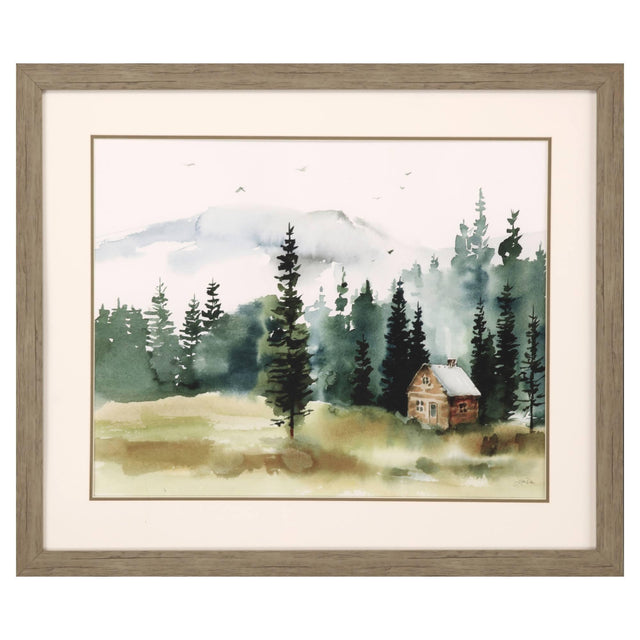 Paragon Cabin in the Woods Green 30 X 36 X 2 Wall Art