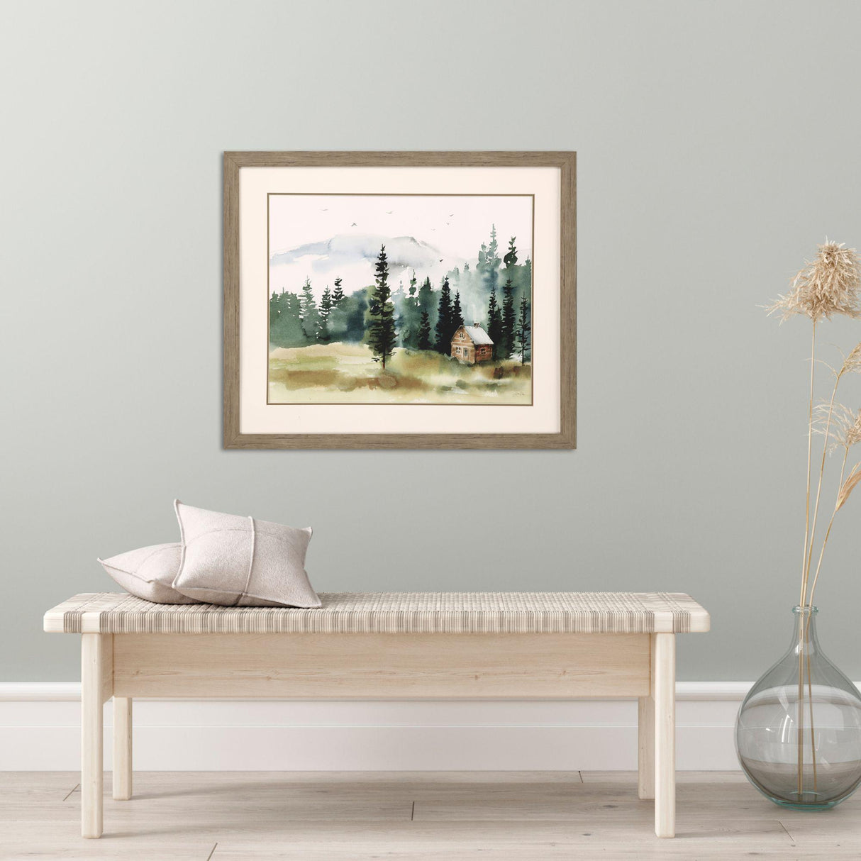 Paragon Cabin in the Woods Green 30 X 36 X 2 Wall Art