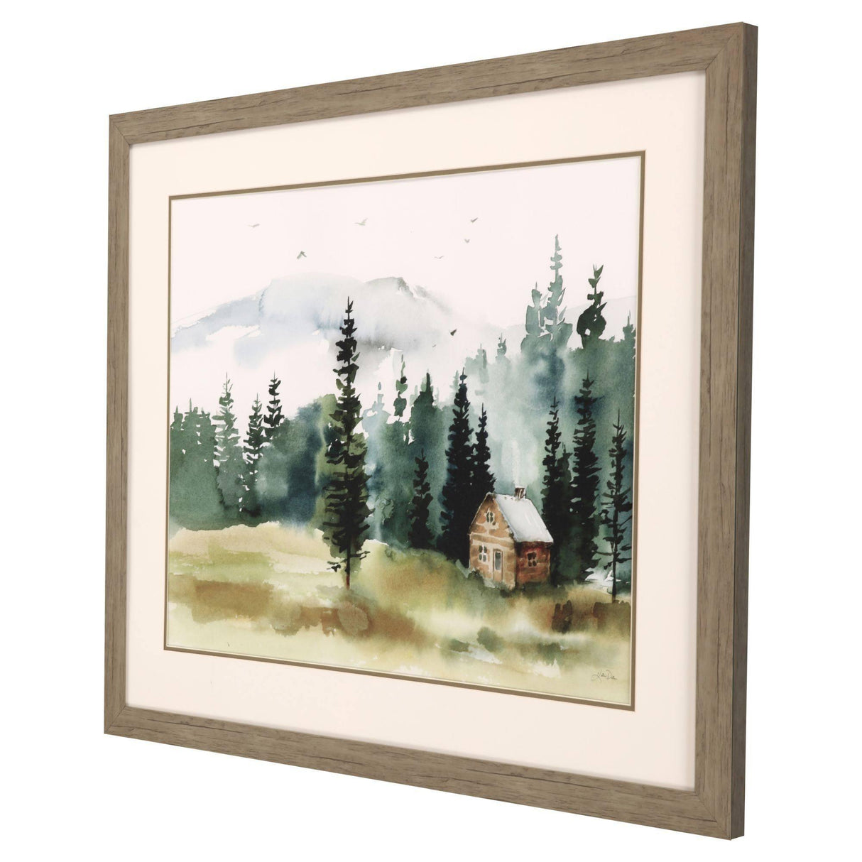Paragon Cabin in the Woods Green 30 X 36 X 2 Wall Art