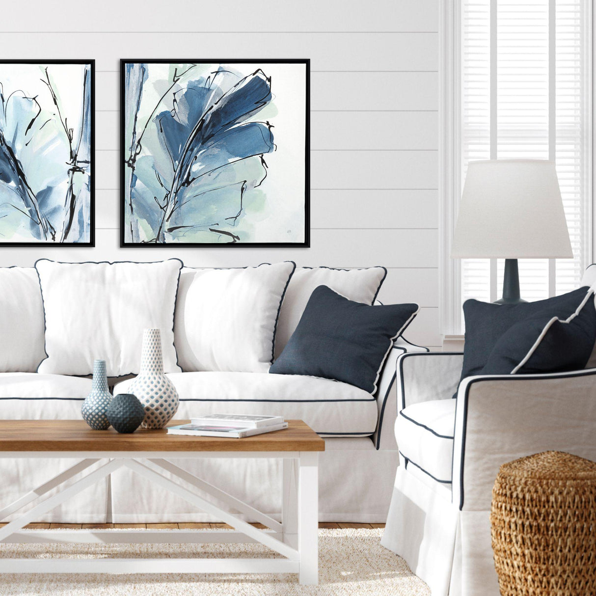 Paragon Luxe Banana Leaf II Blue 29 X 29 X 2 Wall Art