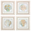 Paragon Sea Shape S/4 Turquoise 20 X 20 X 1 Wall Art