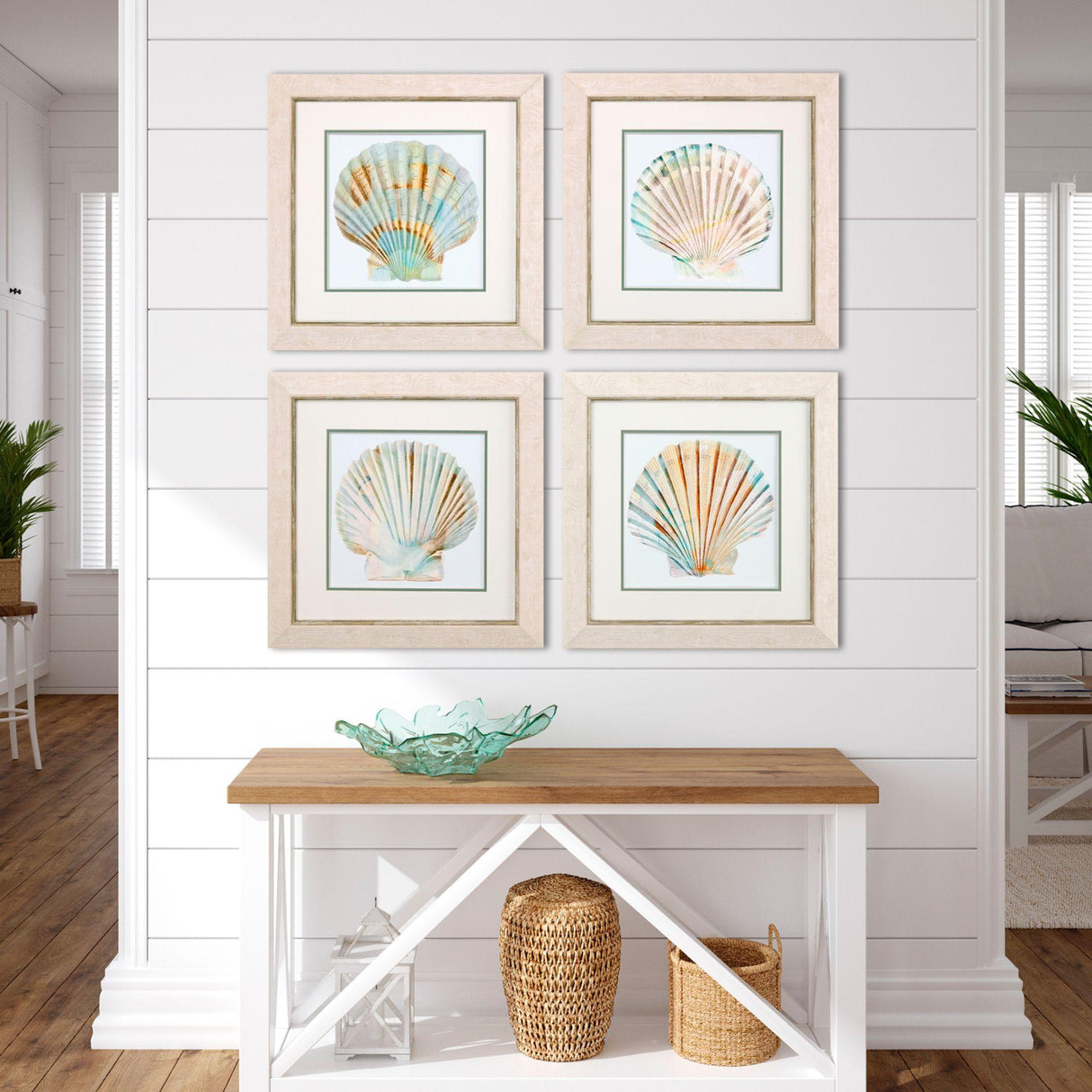 Paragon Sea Shape S/4 Turquoise 20 X 20 X 1 Wall Art