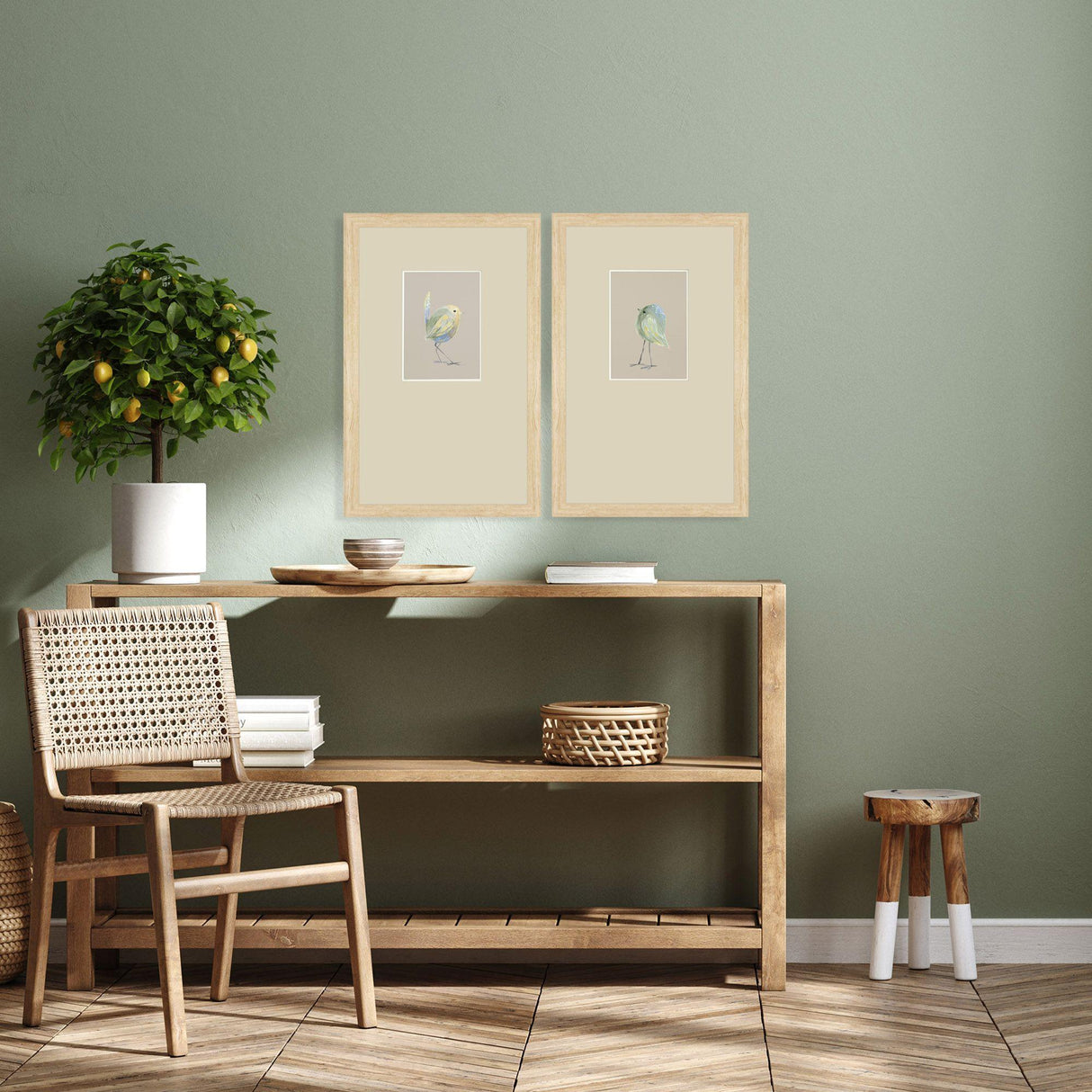 Paragon Sweet Chickadee S/2 Green 20 X 13 X 1 Wall Art