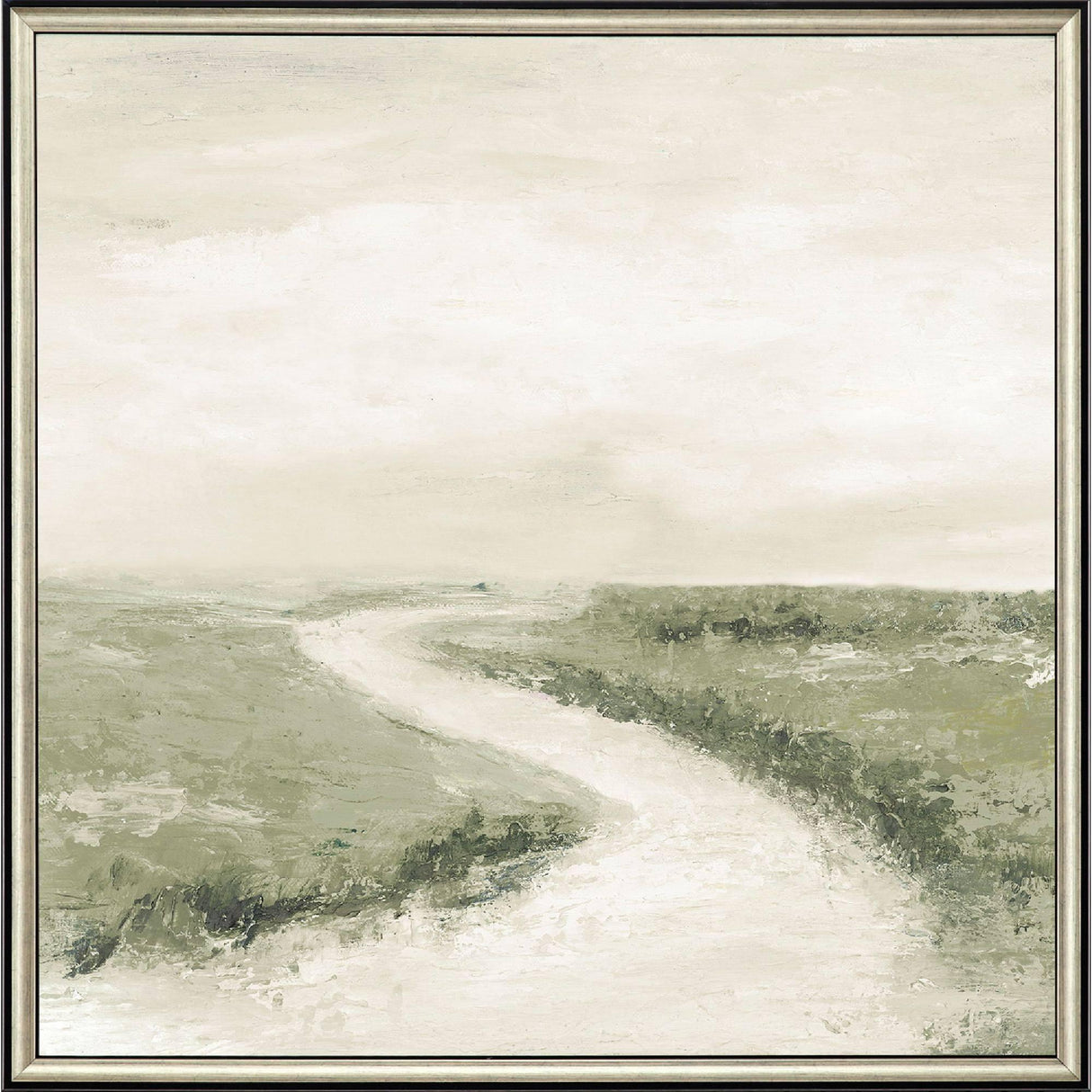 Paragon Foggy White River Green 29 X 29 X 2 Wall Art