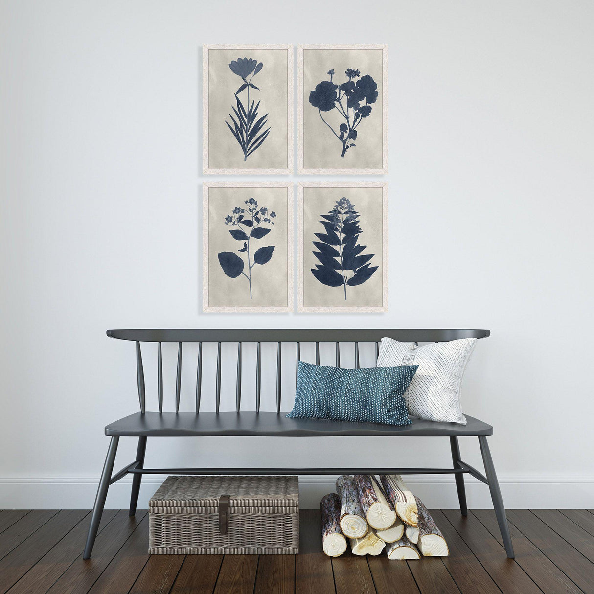 Paragon Pressed Flower I S/4 Blue 19 X 13 X 1 Wall Art