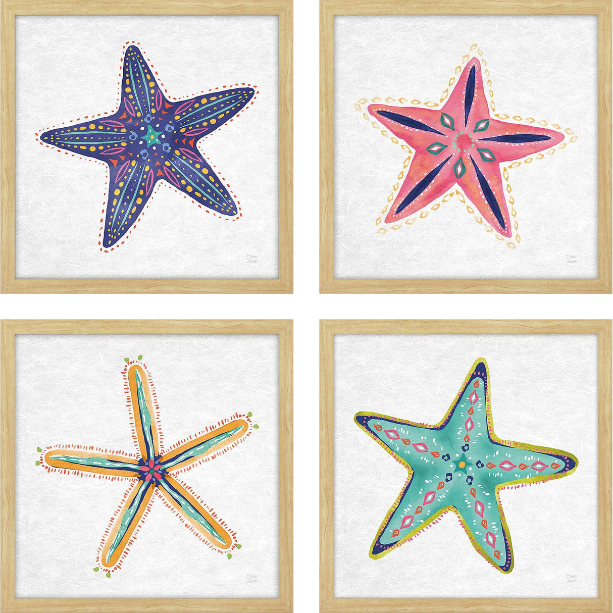 Paragon Coastal Starfish S/4 Multi 18 X 18 X 1 Wall Art