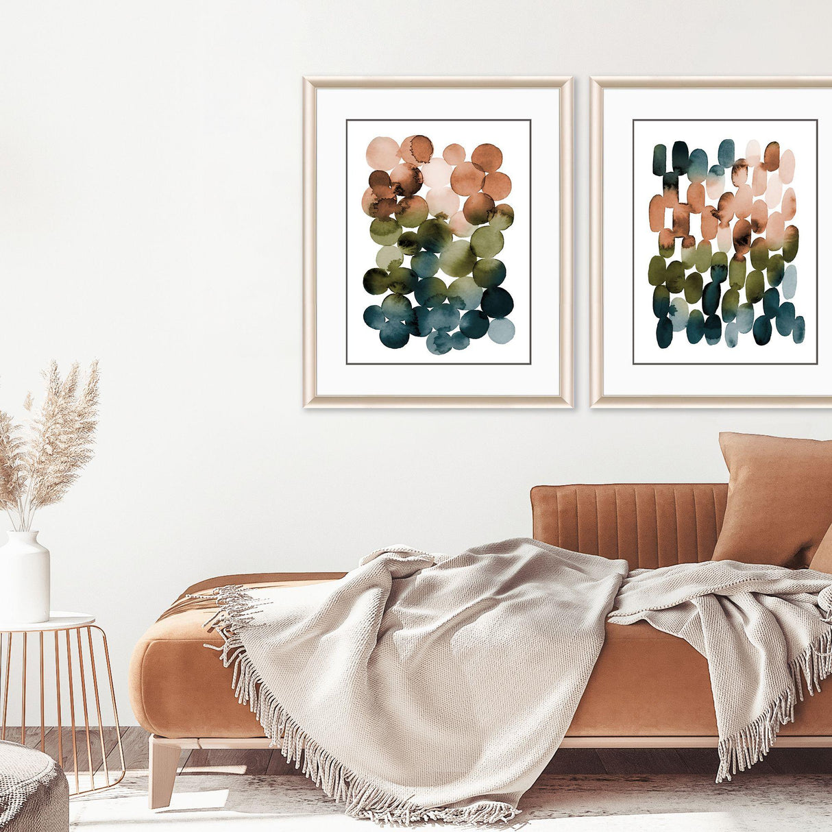 Paragon Earthy Circles Blue 32 X 26 X 2 Wall Art