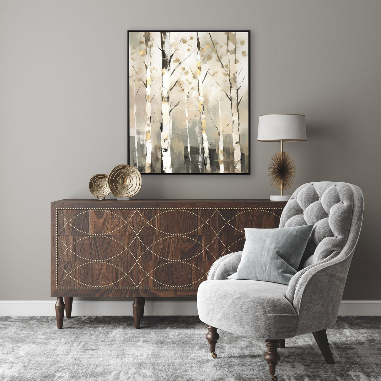 Paragon Birch Silhouette III Beige 35 X 29 X 2 Wall Art