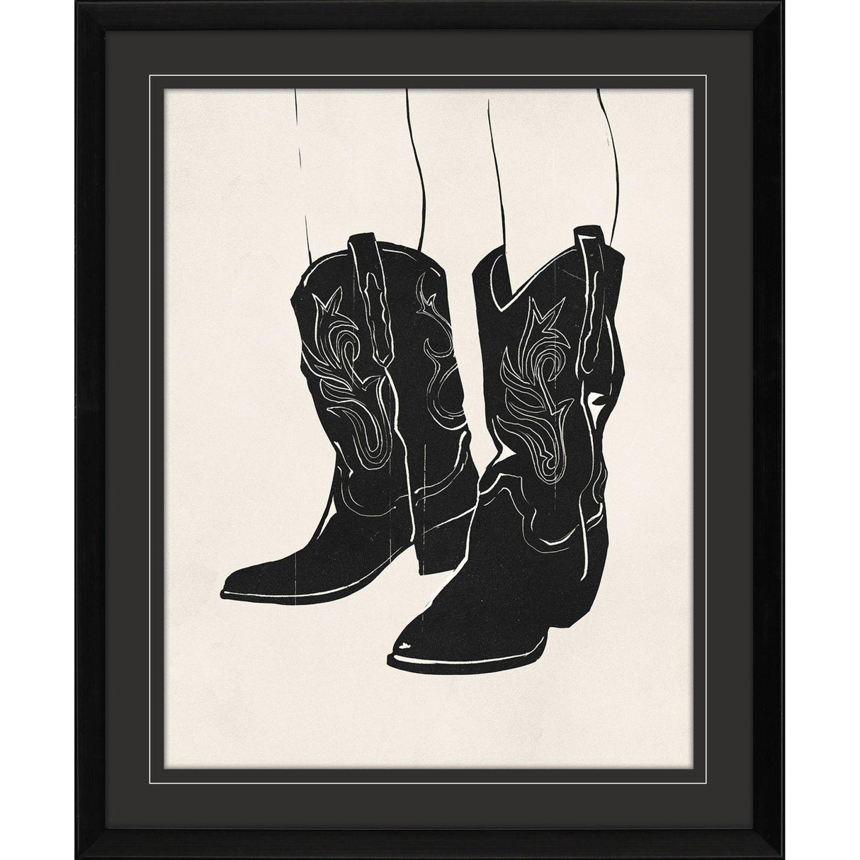 Paragon Cowboy Boots Black 30 X 24 X 2 Wall Art
