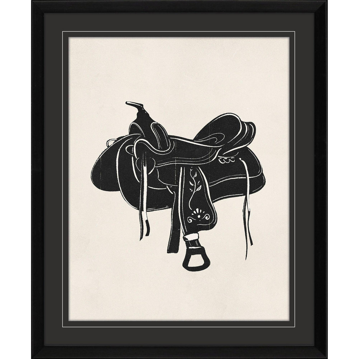 Paragon Cowboy Saddle Black 30 X 24 X 2 Wall Art