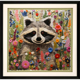 Paragon Patchwork Racoon Green 30 X 30 X 2 Wall Art