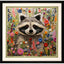Paragon Patchwork Racoon Green 30 X 30 X 2 Wall Art