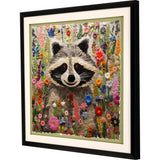 Paragon Patchwork Racoon Green 30 X 30 X 2 Wall Art