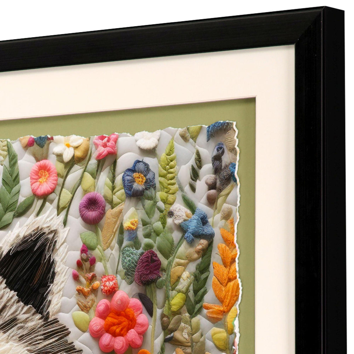 Paragon Patchwork Racoon Green 30 X 30 X 2 Wall Art